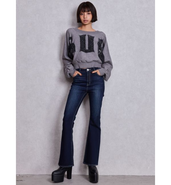 GYDA「ハイウエストBASICフレアデニムパンツ」|デニム|