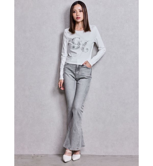 GYDA「ハイウエストBASICフレアデニムパンツ」|デニム|