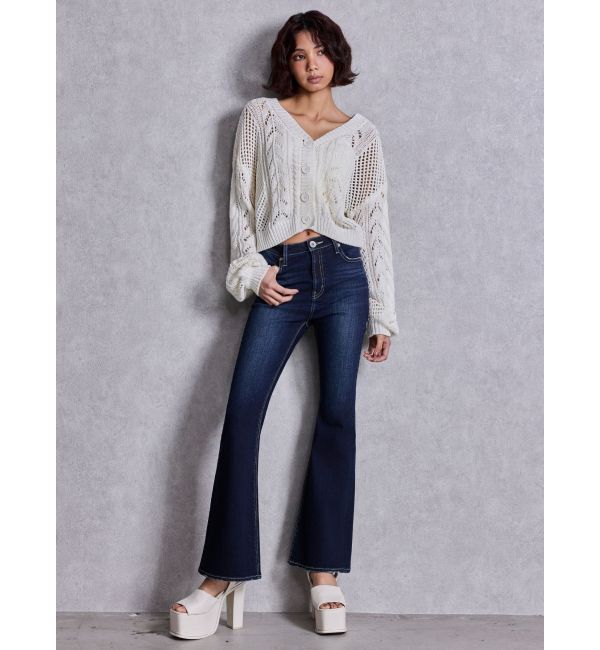 GYDA「ハイウエストBASICフレアデニムパンツ」|デニム|