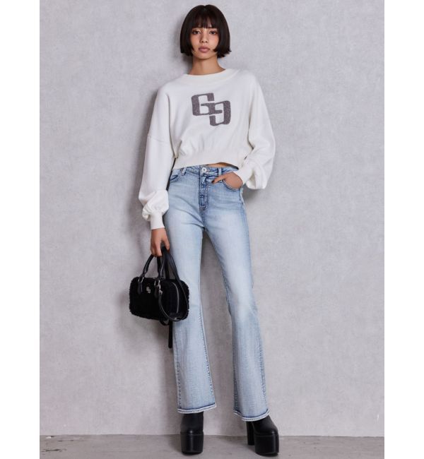 GYDA「ハイウエストBASICフレアデニムパンツ」|デニム|