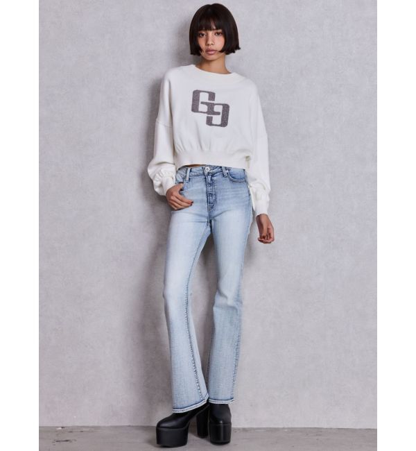 GYDA「ハイウエストBASICフレアデニムパンツ」|デニム|