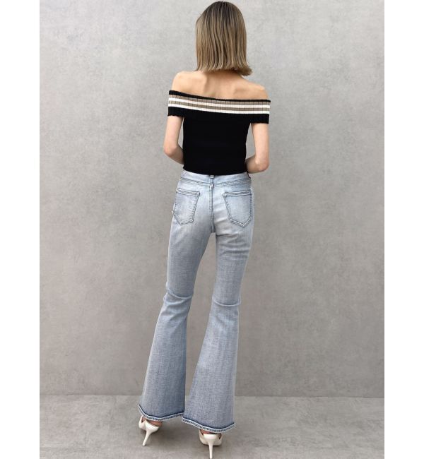 GYDA「ハイウエストBASICフレアデニムパンツ」|デニム|