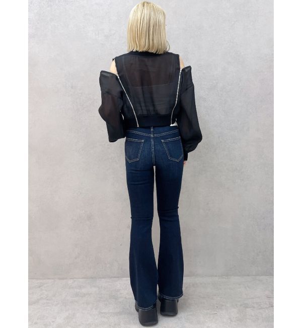 GYDA「ハイウエストBASICフレアデニムパンツ」|デニム|