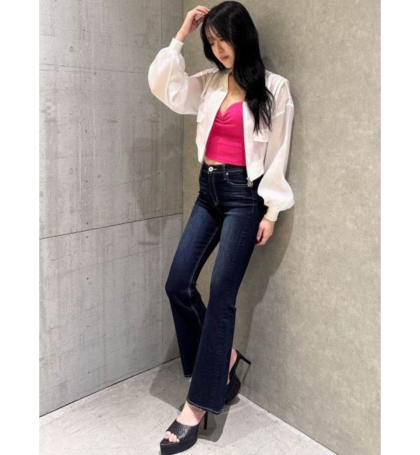 GYDA「ハイウエストBASICフレアデニムパンツ」|デニム|