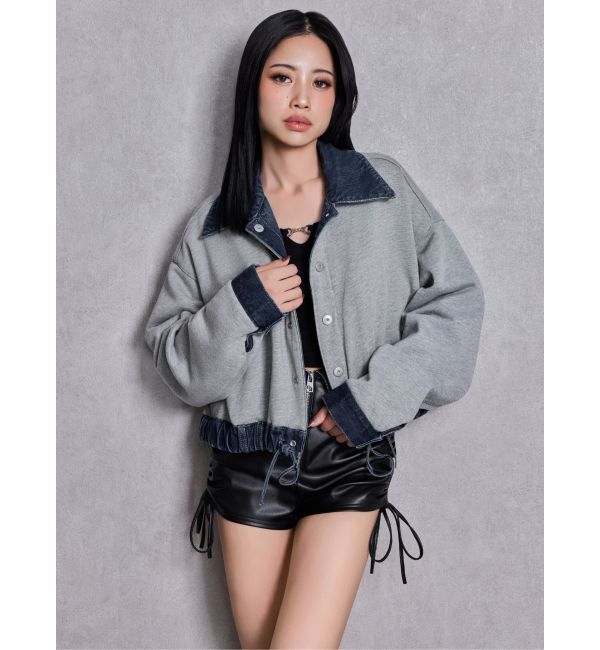 GYDA「reversible chain Symmetry GYDAショートデニムGジャン」|ブルゾン・スタジャン|