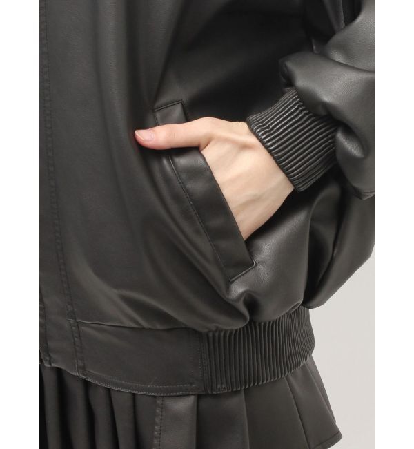 GYDA「Symmetry GYDA EmbossフェイクレザーBIGブルゾン」|ブルゾン・スタジャン|