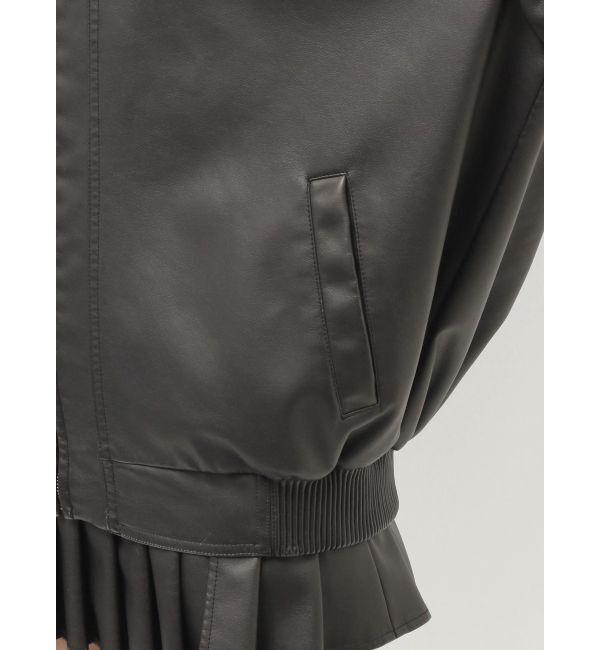 GYDA「Symmetry GYDA EmbossフェイクレザーBIGブルゾン」|ブルゾン・スタジャン|