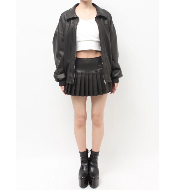 GYDA「Symmetry GYDA EmbossフェイクレザーBIGブルゾン」|ブルゾン・スタジャン|