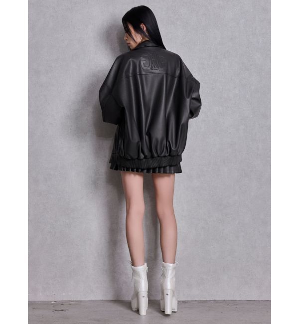 GYDA「Symmetry GYDA EmbossフェイクレザーBIGブルゾン」|ブルゾン・スタジャン|