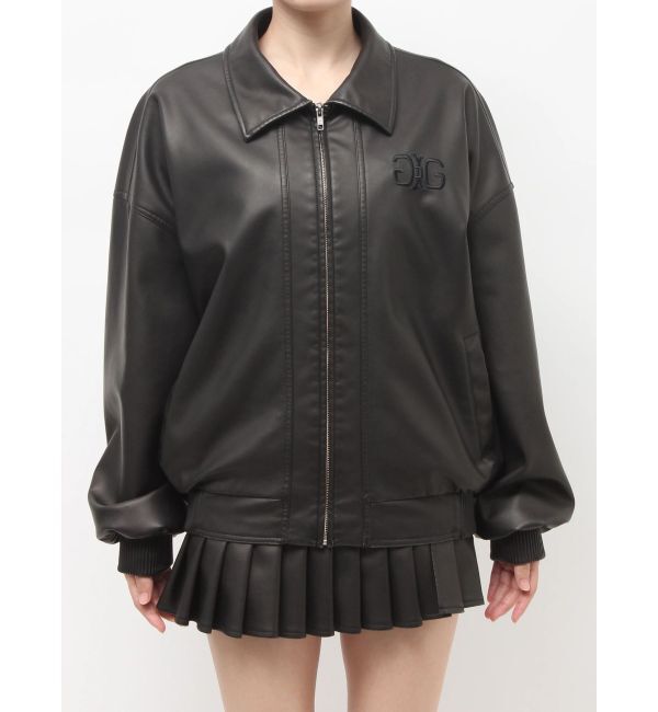 GYDA「Symmetry GYDA EmbossフェイクレザーBIGブルゾン」|ブルゾン・スタジャン|