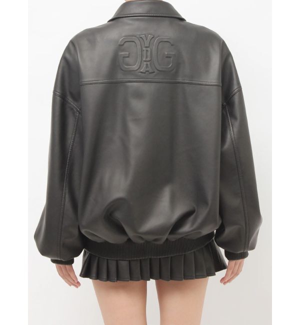 GYDA「Symmetry GYDA EmbossフェイクレザーBIGブルゾン」|ブルゾン・スタジャン|