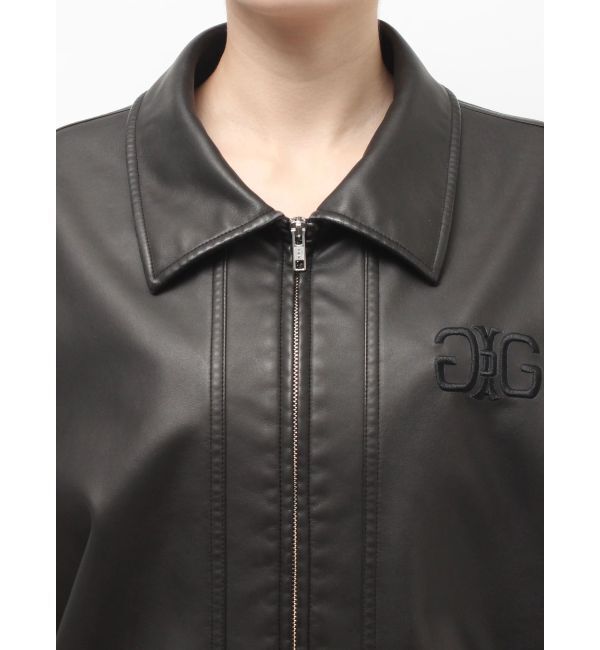 GYDA「Symmetry GYDA EmbossフェイクレザーBIGブルゾン」|ブルゾン・スタジャン|