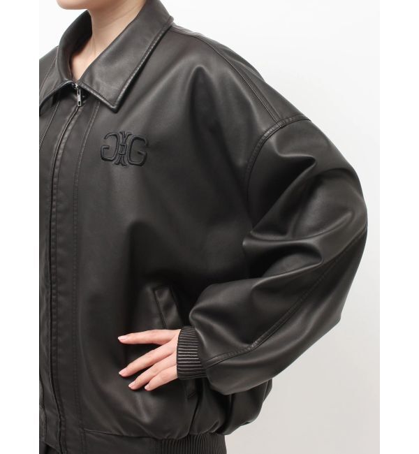 GYDA「Symmetry GYDA EmbossフェイクレザーBIGブルゾン」|ブルゾン・スタジャン|