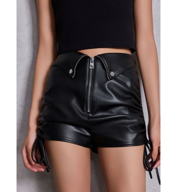 GYDA「GG drawstring fake leatherショートパンツ」|その他|