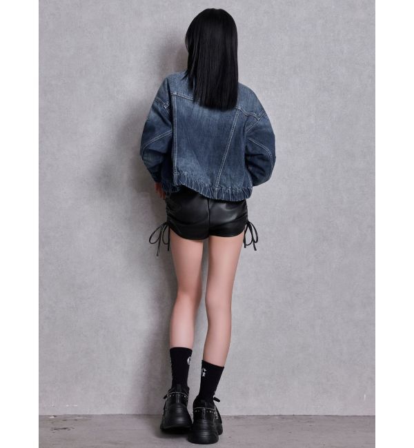 GYDA「GG drawstring fake leatherショートパンツ」|その他|