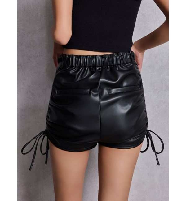 GYDA「GG drawstring fake leatherショートパンツ」|その他|