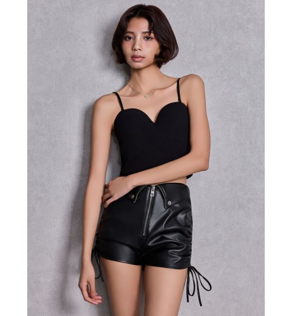 GYDA「GG drawstring fake leatherショートパンツ」|その他|