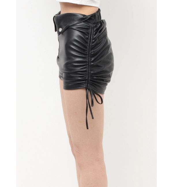 GYDA「GG drawstring fake leatherショートパンツ」|その他|