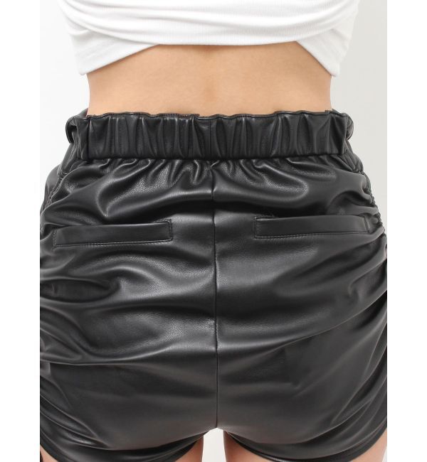 GYDA「GG drawstring fake leatherショートパンツ」|その他|