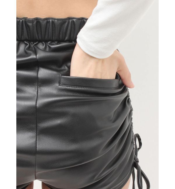 GYDA「GG drawstring fake leatherショートパンツ」|その他|