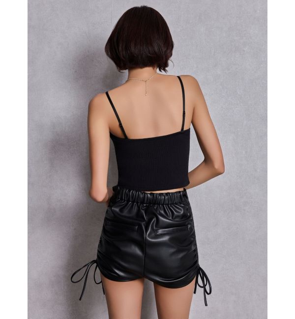 GYDA「GG drawstring fake leatherショートパンツ」|その他|