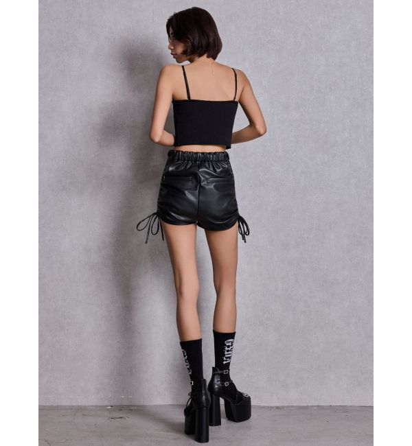 GYDA「GG drawstring fake leatherショートパンツ」|その他|