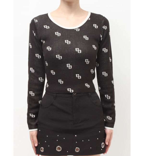 GYDA「GG patternタイトニットトップス」|ニット・セーター|