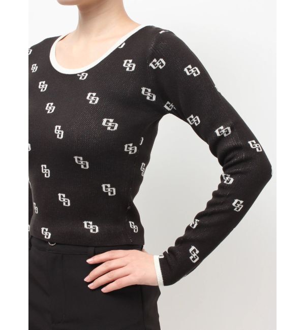 GYDA「GG patternタイトニットトップス」|ニット・セーター|