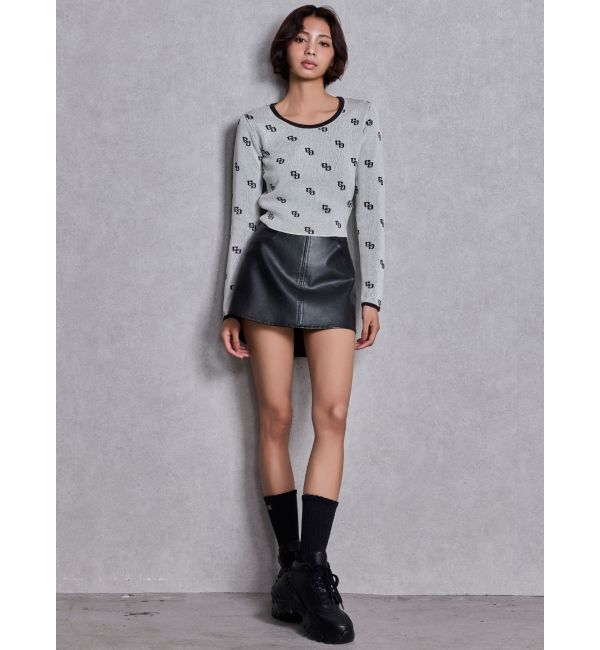 GYDA「GG patternタイトニットトップス」|ニット・セーター|