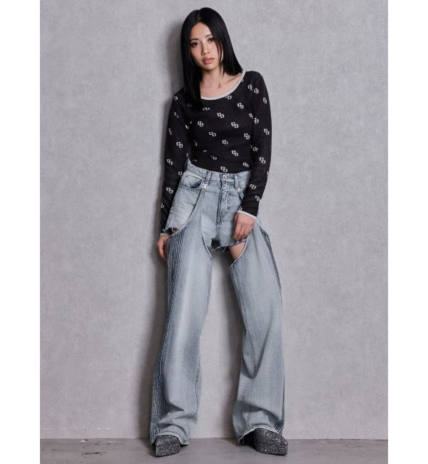 GYDA「GG patternタイトニットトップス」|ニット・セーター|