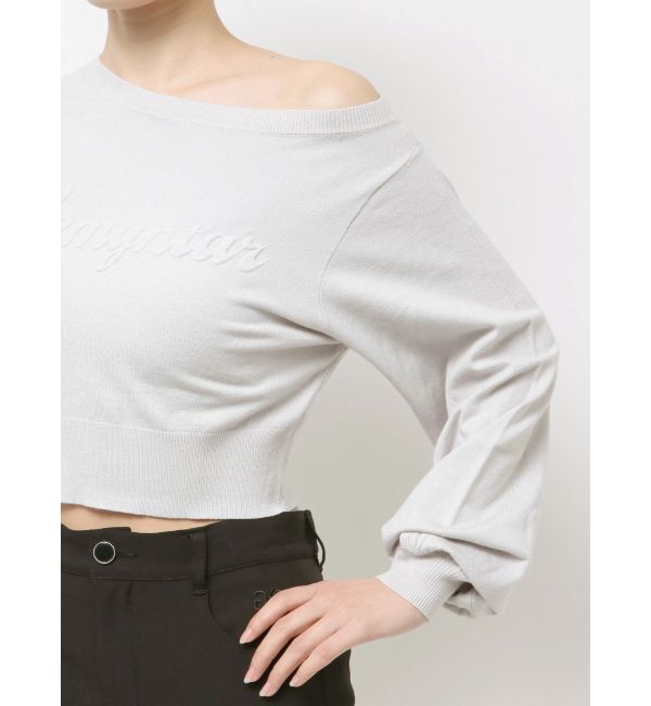 GYDA「Gemyntar embossワンショルニットトップス」|ニット・セーター|