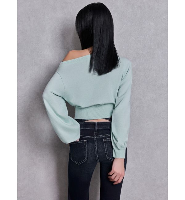 GYDA「Gemyntar embossワンショルニットトップス」|ニット・セーター|