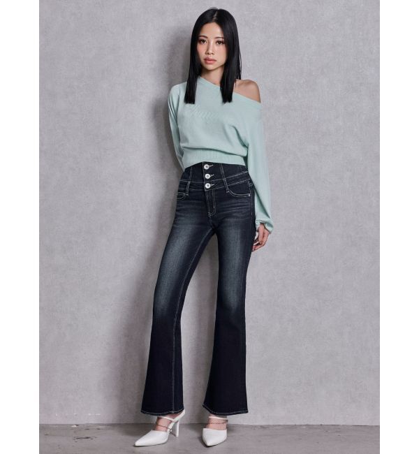 GYDA「Gemyntar embossワンショルニットトップス」|ニット・セーター|