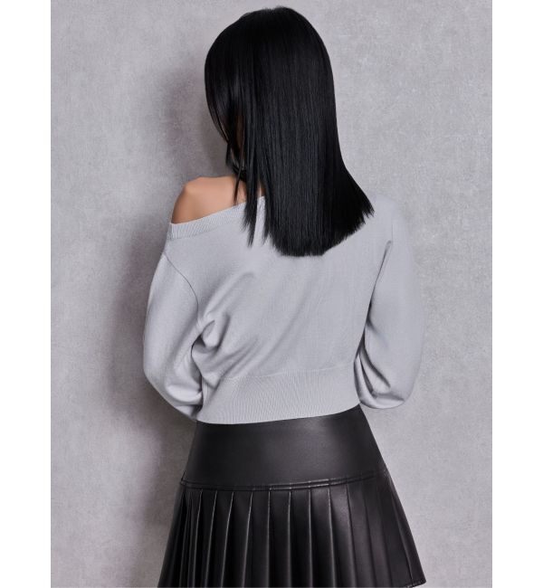 GYDA「Gemyntar embossワンショルニットトップス」|ニット・セーター|