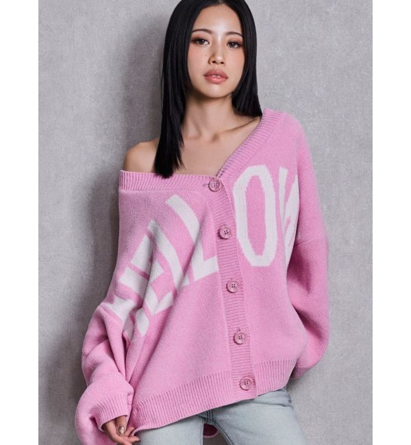 GYDA「MELLOWYモールニットカーディガン」|カーディガン|ピンク