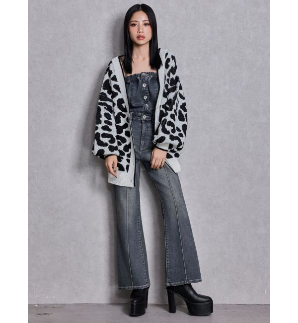 GYDA「ラメGレオパードニットカーディガン」|カーディガン|