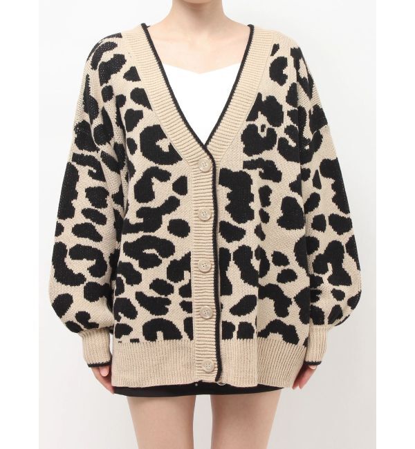 GYDA「ラメGレオパードニットカーディガン」|カーディガン|
