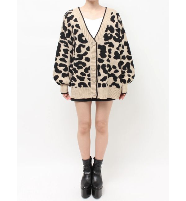 GYDA「ラメGレオパードニットカーディガン」|カーディガン|