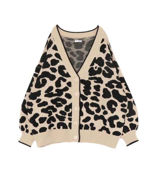GYDA「ラメGレオパードニットカーディガン」|カーディガン|
