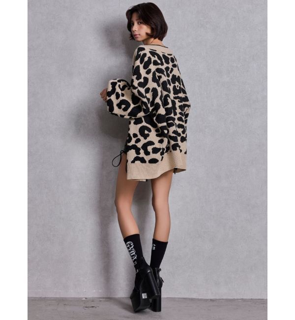 GYDA「ラメGレオパードニットカーディガン」|カーディガン|