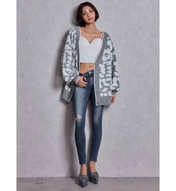 GYDA「ラメGレオパードニットカーディガン」|カーディガン|