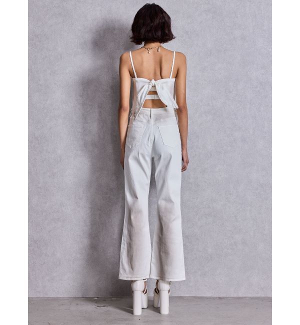 GYDA「BACKリボンデニムロンパース」|オールインワン|