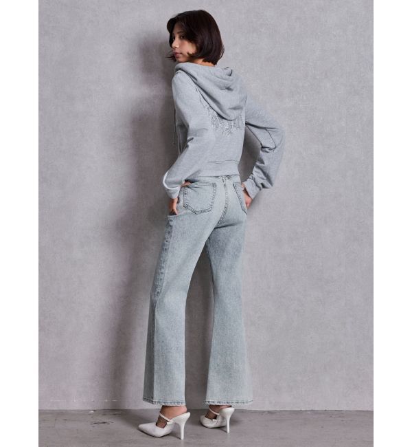 GYDA「BACKリボンデニムロンパース」|オールインワン|