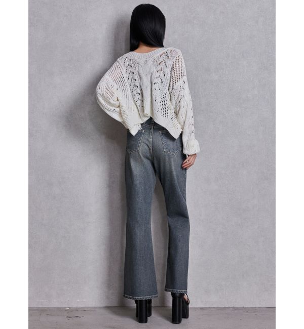 GYDA「BACKリボンデニムロンパース」|オールインワン|