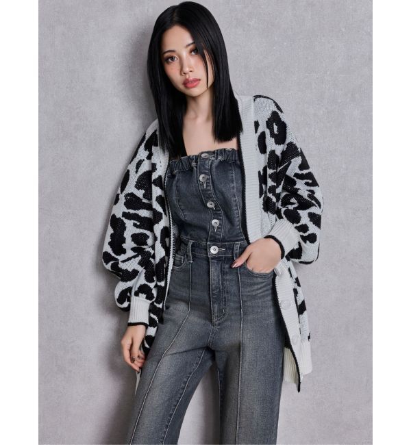 GYDA「BACKリボンデニムロンパース」|オールインワン|