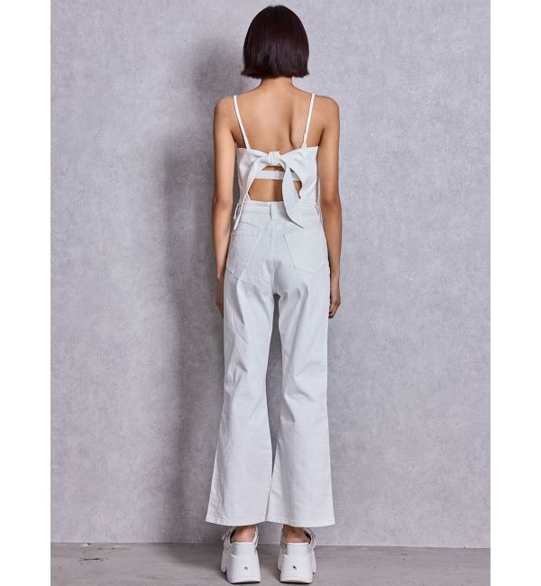 GYDA「BACKリボンデニムロンパース」|オールインワン|