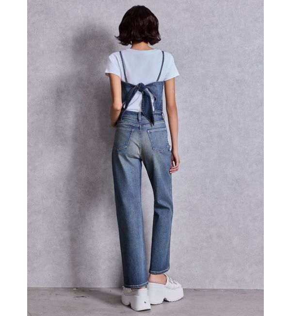 GYDA「BACKリボンデニムロンパース」|オールインワン|