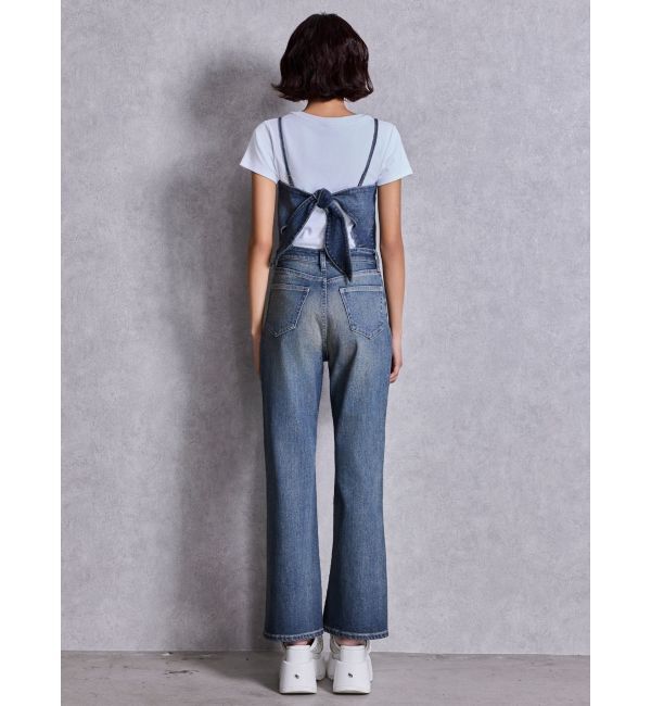 GYDA「BACKリボンデニムロンパース」|オールインワン|