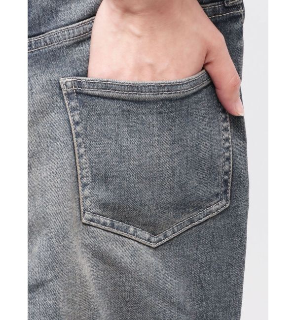 GYDA「BACKリボンデニムロンパース」|オールインワン|