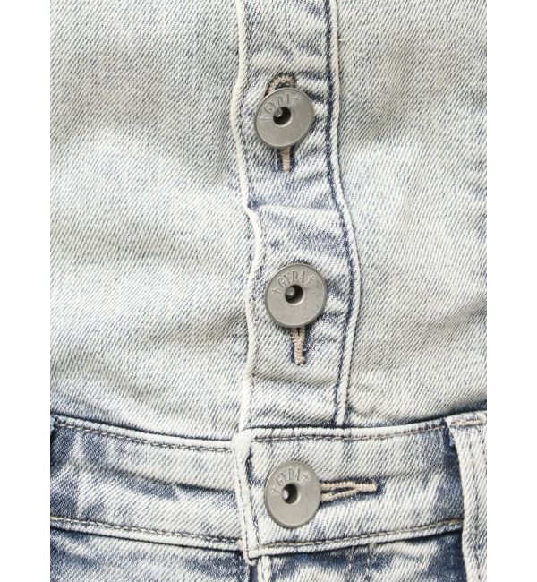 GYDA「BACKリボンデニムロンパース」|オールインワン|